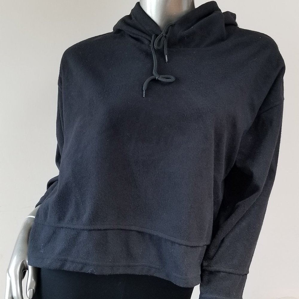 Black Crop Hoodie - with Free Gift